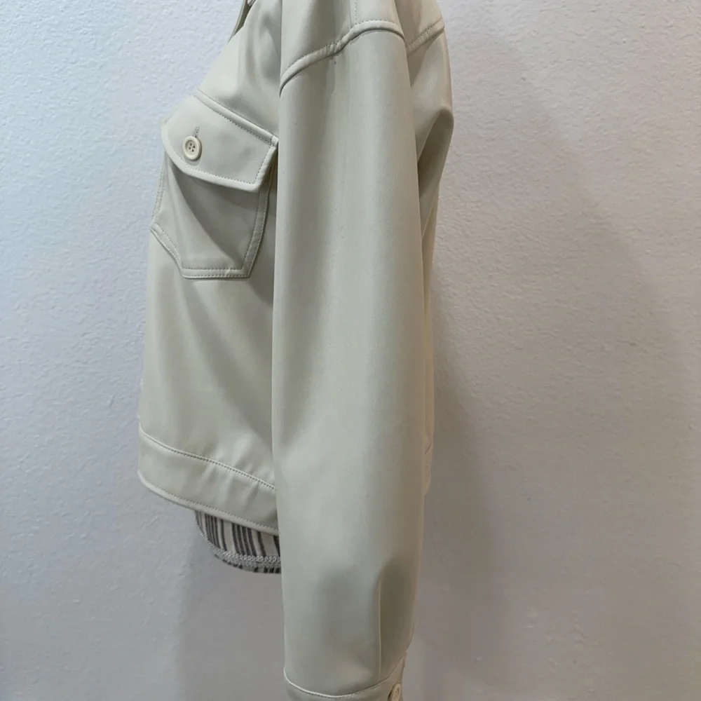 Steve Madden Faux Leather jacket medium Cream - Picture 3 of 9